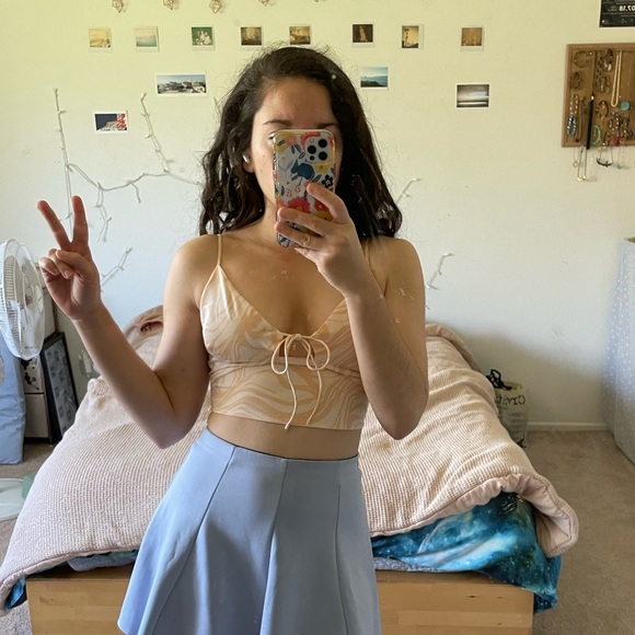 Abercrombie and Fitch Orange Swirly Spaghetti Strap Crop Top Size XS - Picture 11 of 11